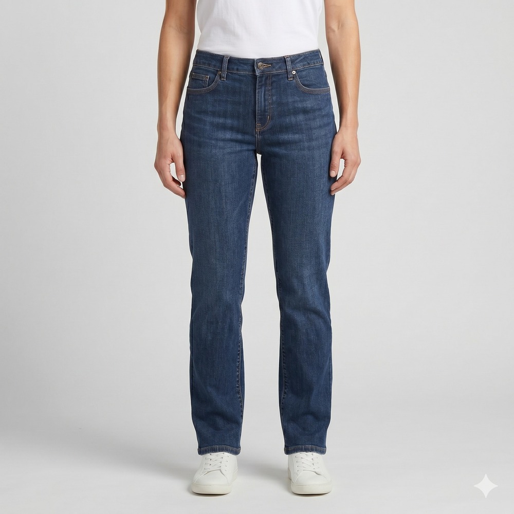 L.L. Bean Classic Fit Straight Leg High Rise Denim Jeans Size‎ 12 Reg